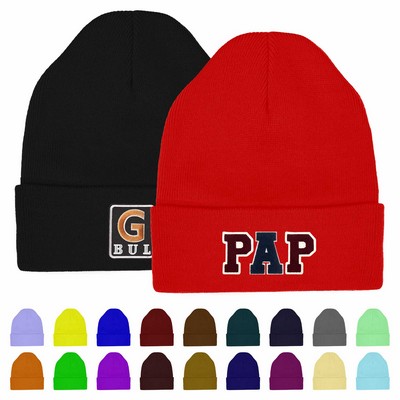Knit Beanie Cap with Cuff
