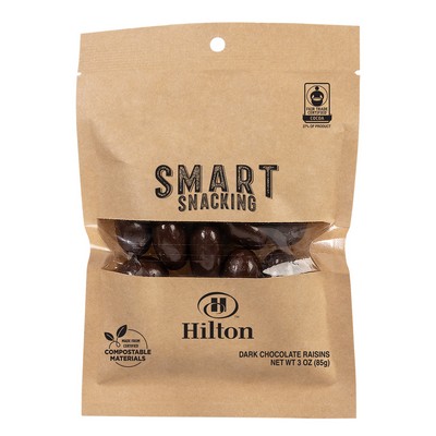Fair Trade Dark Chocolate Raisins in Eco Kraft Pouch