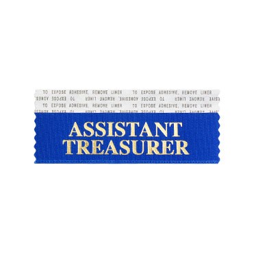 Assistant Treasurer Stk A Rbn Blue Ribbon Gold Imprint