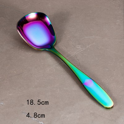 7.28" #L Colorful Stainless Steel Ice Cream Spoon Yogurt Spoon 304 Coffee Pudding Spoon