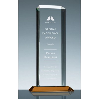 Apollo Award w/Amber Yellow Base (5"x 11 3/4")