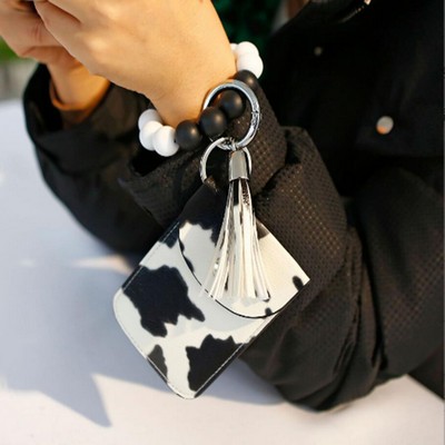 Silicone Chain Beaded Bangle with Card Holder