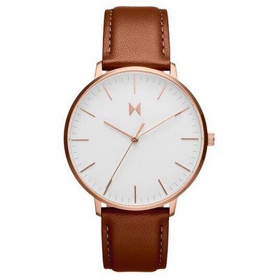 MVMT Legacy Men's Rose Gold Watch w/Light Brown Strap