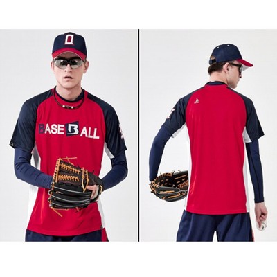 Premium Solid Color Crew Neck Raglan Baseball Jersey - Men,