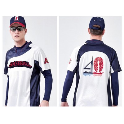 Premium Sublimation Mandarin Collar Raglan Baseball Jersey -