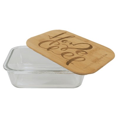 Rectangle Glass Container with Bamboo Lid