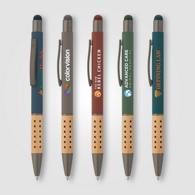 Bowie Bamboo Grip Stylus Pen - Full-Color Inkjet