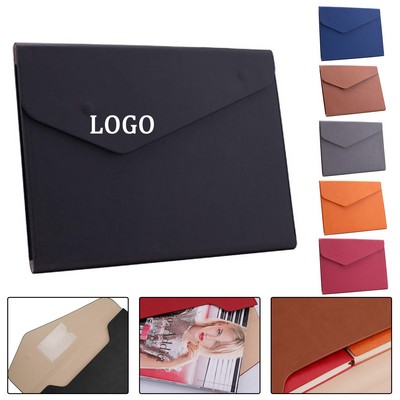 PU Leather A4 File Folder w/Invisible Magnetic Closure