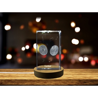 Cymbal 3D Engraved Crystal Trophy Award