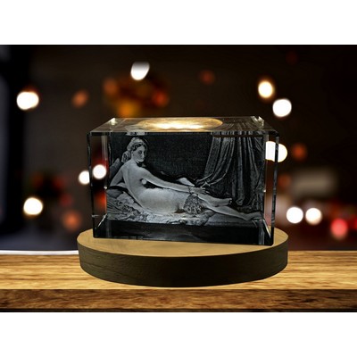 Grande Odalisque 3D Crystal Trophy Award Decor w/LED Base Light