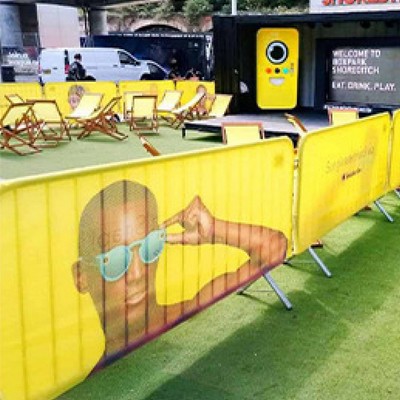 Mesh Fabric Barrier Cover Sleeve for Crowd Control Barricade Cover 3 x 5'