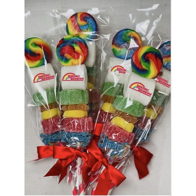 Rainbow Candy Kabob (Cabob) Skewer with logo marshmallow