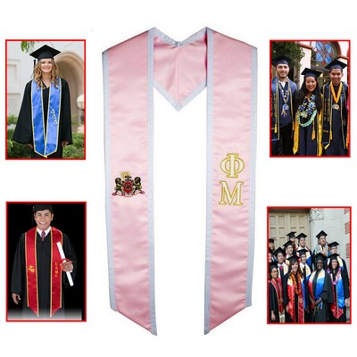 Honorary Graduation Stole Sewn Trim - Embroidery 60"