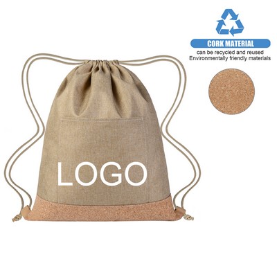 Cork Bottom Drawstring Backpack
