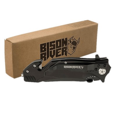 Bison River 4.5" Black Rescue Knife