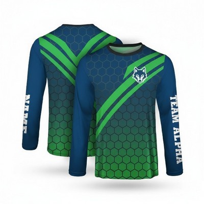 Custom Sublimated Long Sleeve T Shirt 5.3 Oz