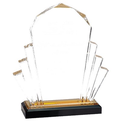 Gold Faceted Impress Acrylic Award 8"
