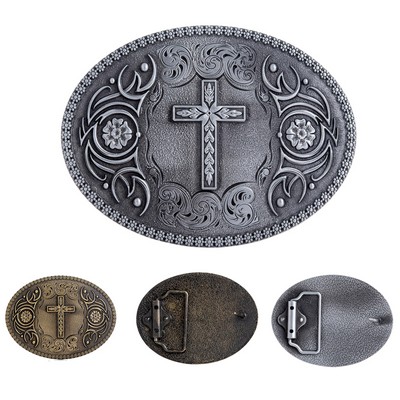 Custom Cross Prayer Die Cast Western Belt Buckle
