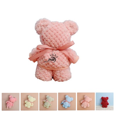 Bear Bath Towel Gift Soft Coral Fleece Hand Towels Bear Towel