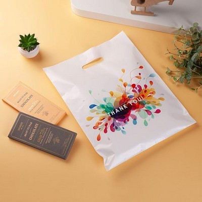 7.9"x9.9" 2.4mil Merchandise Bags W/ Die Cut Handle for Boutique Bag Shopping Clothes Packaging Bag