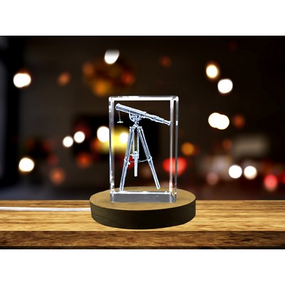 Vintage Refractor Telescope Crystal Trophy Award - Artistry in Astronomy