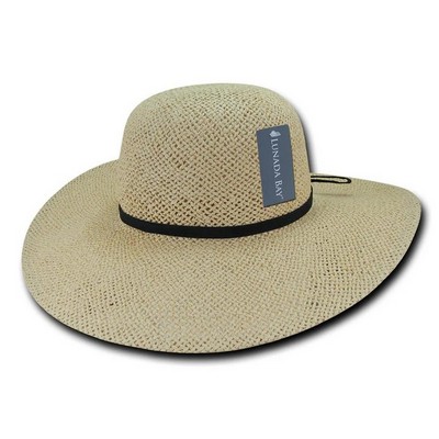Women's Paper Straw Hat w/Black Braid