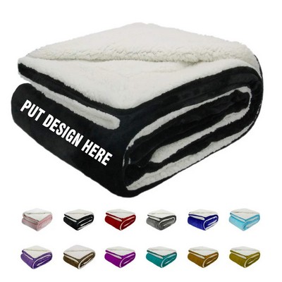 Sherpa Fleece Throw Blanket for Couch 50x60"