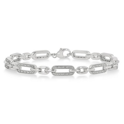 Jilco Inc Diamond Paperclip Bracelet