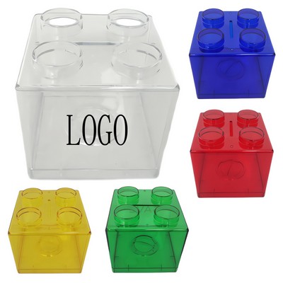 Transparent Building Blocks Money Bank