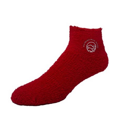 Fuzzy Footie Tread Sock w/Full Color Print and Slip Resistant Grippers