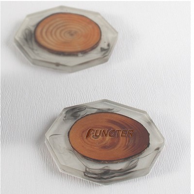 Hexagon Epoxy Resin Coaster & Wood Coaster