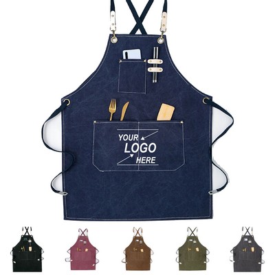 Adjustable Denim Work Apron with Bib