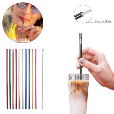 9.48" Straight Metal Straw w/Brush