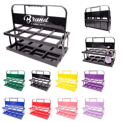 Plastic Foldable 8-Bottle Wine Rack W/ Square Base