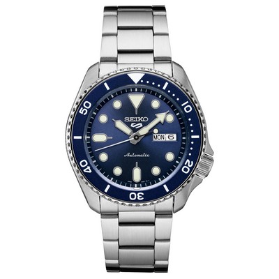 Seiko Watch 5 Sport - Silver/Blue Bezel