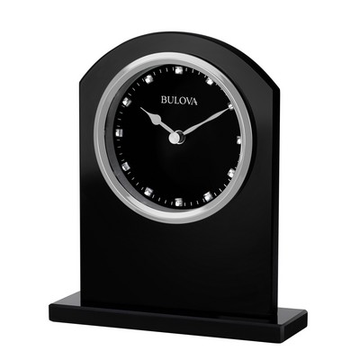 Bulova Clocks Ebony Crystal Tabletop Clock