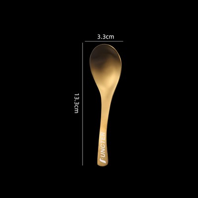 5.24" Gold Matt Surface 304 Stainless Steel Soup Spoon Ice Cream Spoon
