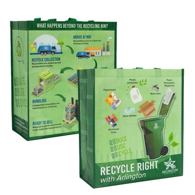 150g Full-Color Laminated RPET Custom Recycling Bag (15"x17"x7")
