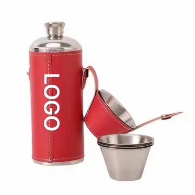 Pocket 8oz Hip Flask comes with 2 stainless steel cups