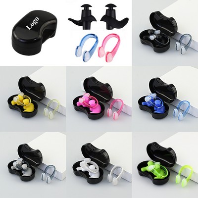 Professional Waterproof Swimming Silicone Earplugs and Nose Clip Set
