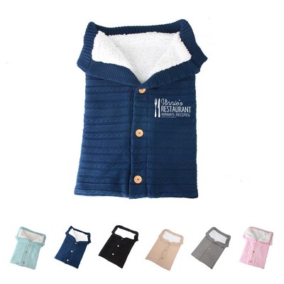 Knit and Fleece Baby Swaddle Sleeping Blanket