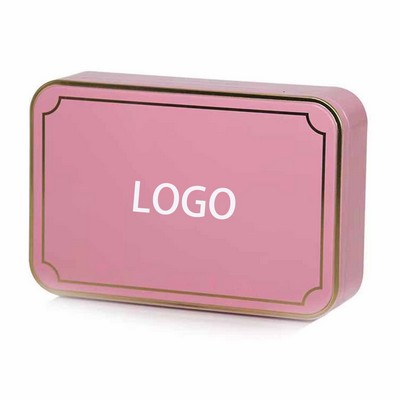 Rectangular Flip-Top Tin Storage Box