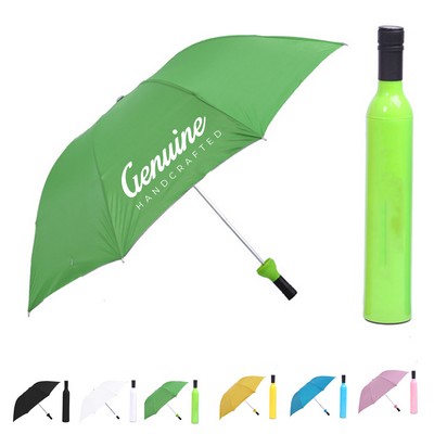 Wine Bottle Shaped Folding Umbrella