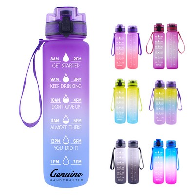 32oz Wide Mouth Water Bottle with Strip