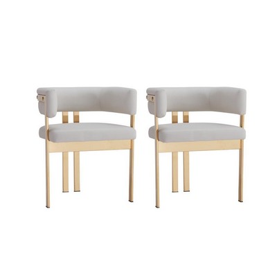 Pursonic Luxury Modern Dining Chair, 2 Piece Set, White