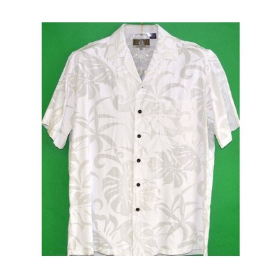 Hawaiian Shirt (DEEP INVENTORY) - 100% Silky Rayon Tropical Print w/ Genuine Coconut Buttons (S-3XL)