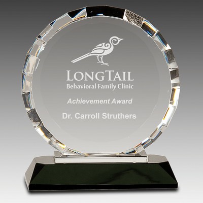 Crystal Round w/Rectangle Facets on Base