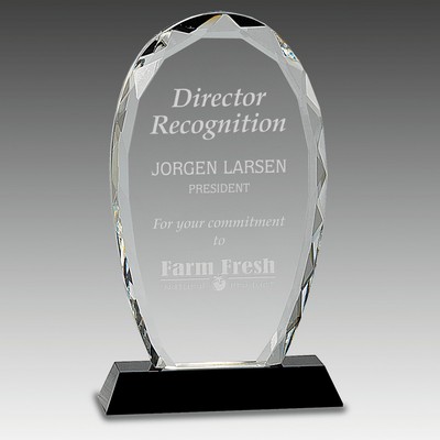 Oval Facet Crystal on Pedestal Base