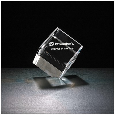Clipped Crystal Cube Multi Faceted Award