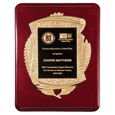 Piano Finish Plaque with Scroll Frame